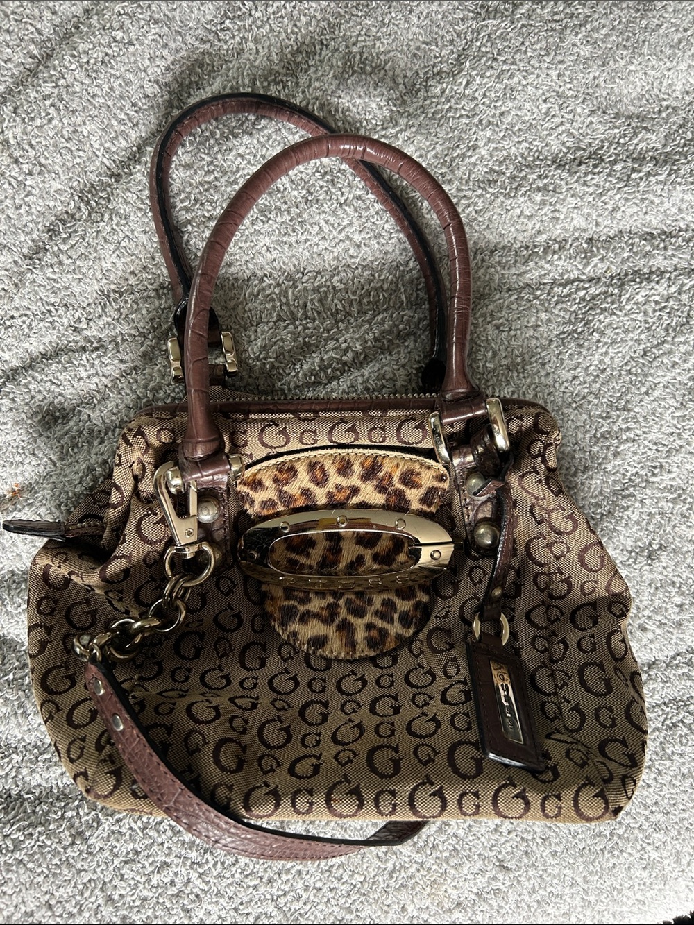 Vintage Y2K Guess monogram Satchel Handbag